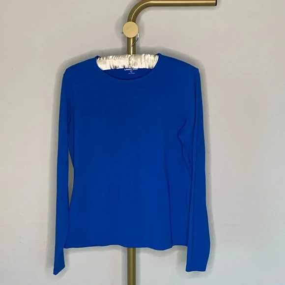 Lands End Women's UPF 50 Sun Protection Swim Tee Rash Guard Long Sleeve SP - Picture 1 of 4